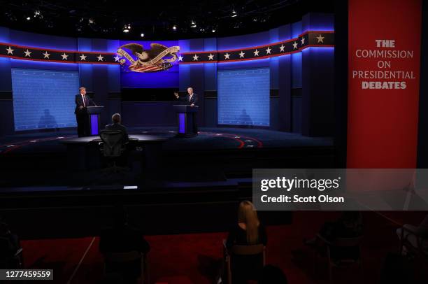 President Donald Trump and Democratic presidential nominee Joe Biden participate in the first presidential debate moderated by Fox News anchor Chris...