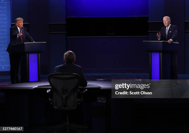 President Donald Trump and Democratic presidential nominee Joe Biden participate in the first presidential debate moderated by Fox News anchor Chris...