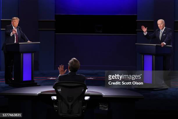 President Donald Trump and Democratic presidential nominee Joe Biden participate in the first presidential debate moderated by Fox News anchor Chris...