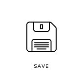 Save icon in vector. Logotype