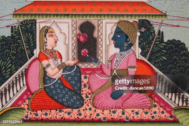stockillustraties, clipart, cartoons en iconen met indian palace of delights, essence of rose, mughal india - indian painting