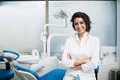 Portrait of a Caucasian female dentist in her office