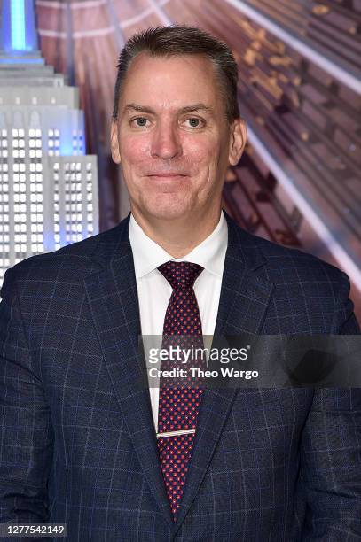 Police Commissioner Dermot Shea attends the NY Police Foundation Lighting Ceremony at The Empire State Building on September 18, 2020 in New York...