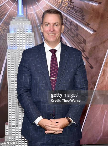 Police Commissioner Dermot Shea attends the NY Police Foundation Lighting Ceremony at The Empire State Building on September 18, 2020 in New York...