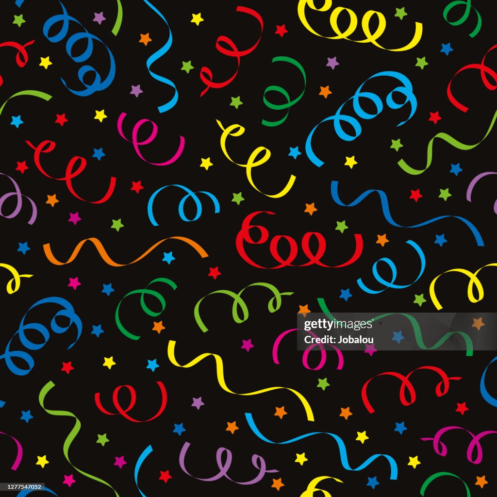Diseño de celebración de confeti colorido de fondo sin costuras