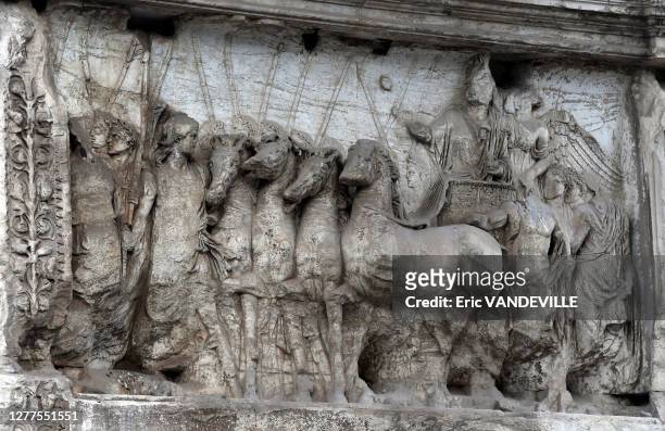 Arc de Titus, Le triomphe de Titus, 7 décembre 2017, Rome, Italie.