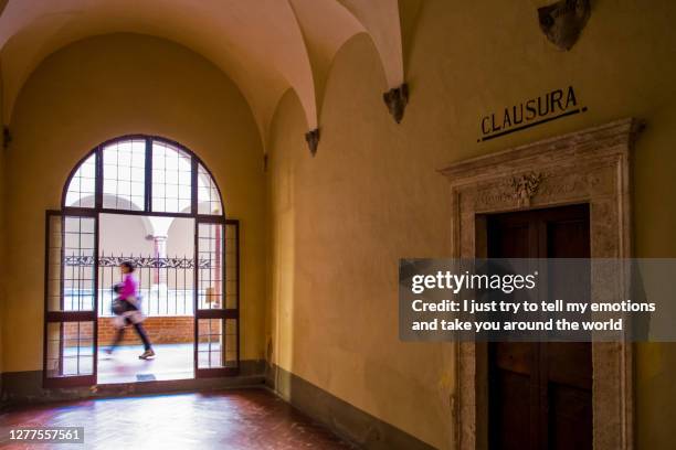 monte oliveto maggiore, siena - tuscany, italy - asciano stock-fotos und bilder