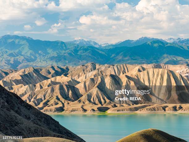 Tianshan Mountains Rivers Heaven Lake Of Tian Shan Photos and Premium High Res Pictures - Getty ...