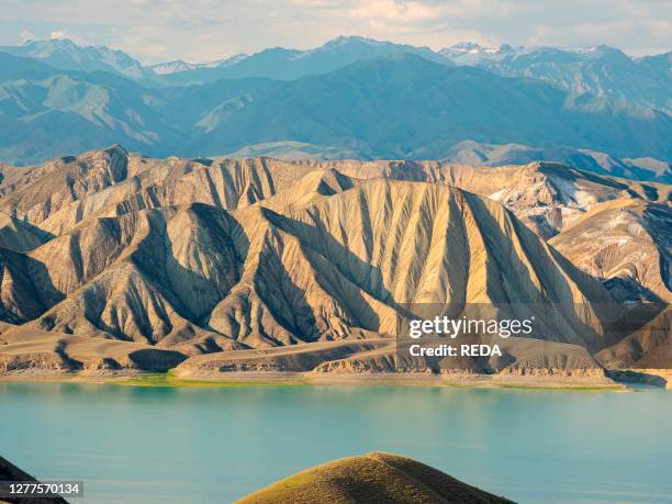 Tianshan Mountains Rivers Heaven Lake Of Tian Shan Photos and Premium High Res Pictures - Getty ...