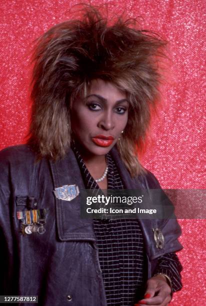 American-Swiss singer and actress, Tina Turner poses for a portrait backstage at the Joe Louis Arena during her "Private Dancer Tour" on August 18 in...