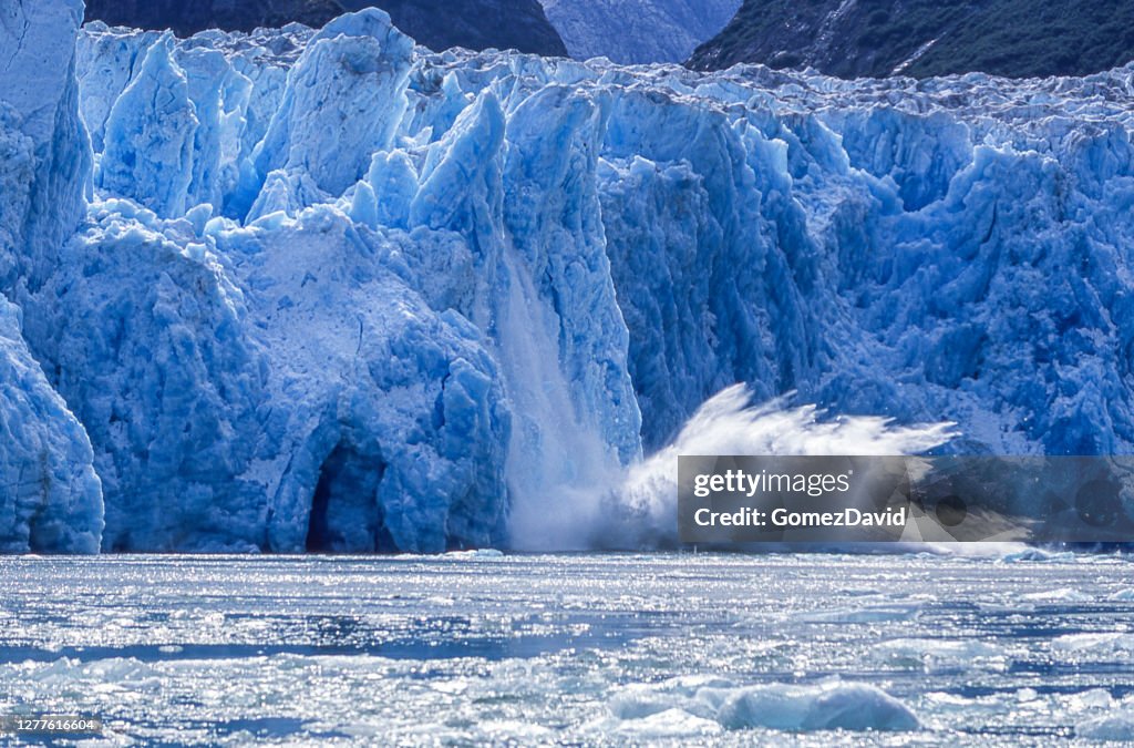 Glacier Calving in Alaskan Bay