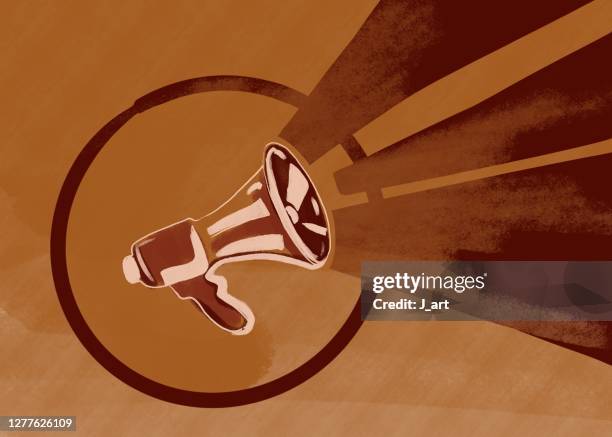 megaphone illustration. - draft media opportunity stock pictures, royalty-free photos & images