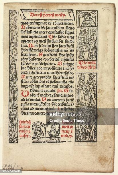 Leaf from Cursus Beate Marie Virginis , Plate 31 from Woodcuts from Books of the 15th Century, c. 1497, portfolio assembled 1929, Unknown Artist ,...