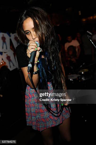 Jesse Jo Stark performs onstage during the Chrome Hearts and Colette celebration of their Pete Punk collection at Rive Gauche Club on September 30,...