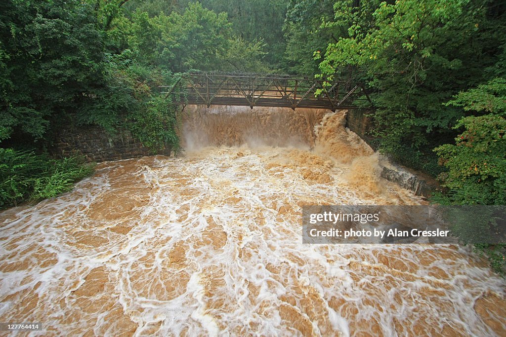 South fork peachtree creek in flood