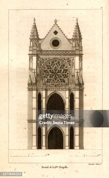 Portal of the St. Chapelle, Facade of the Sainte-Chapelle church in Paris, date estimated 8, after p. 62, p. 87, Landon , J. G. Legrand; C. P....