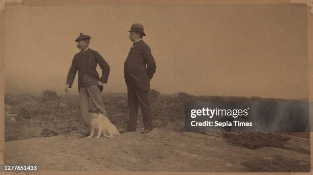 Unknown Artist, Photograph: Winslow Homer, his dog Sam, and his father Charles Savage Homer,..., 1890-1895, photograph, 3 7/8 in. X 7 in. .