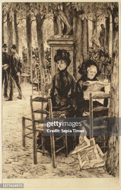 James Jacques Joseph Tissot, French, 1836–1902, Without a Dowry Etching and drypoint on cream laid paper, plate: 15 3/4 x 9 15/16 in. .