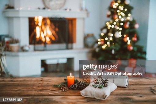 Beautifully Christmas Decorated Home Interior With A Christmas Tree And Christmas Presents Beautifully Christmas Decorated Home Interior With A Christmas Tree And Christmas Presents