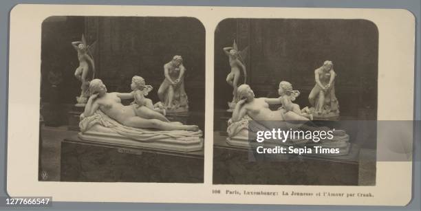 Sculpture of Gustave Crauk in the Musée du Luxembourg in Paris, representing Amor and Youth Paris, Luxembourg: Persée et la Gorgone, par Marquestre ,...