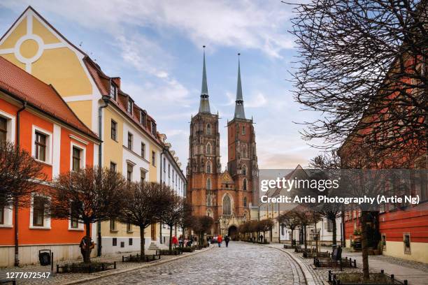 the cathedral of st. john the baptist (wroclaw cathedral), ostrow tumski, wrocaw, poland - wroclaw stock pictures, royalty-free photos & images