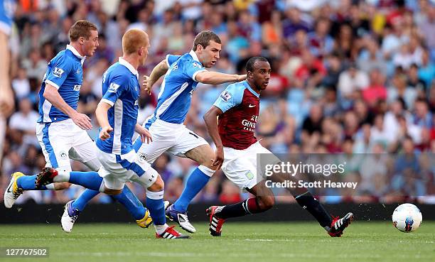 Fabian Delph of Aston Villa in action during the Barclays Premier League match between Aston Villa and Wigan Athletic at Villa Park on October 1,...