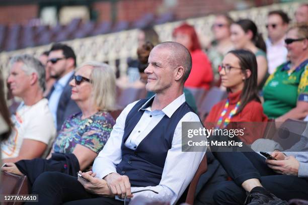 Former rugby league player Ian Roberts attends the launch of Australian national sporting organisations' policies and guidelines on transgender and...