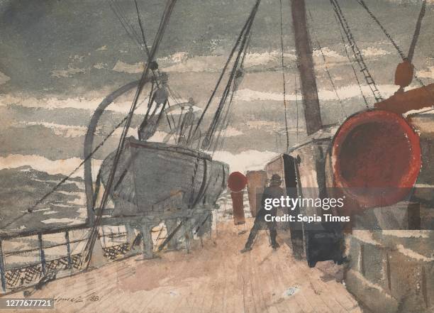 Winslow Homer, Marine watercolor over graphite on off-white wove paper, 9 3/4 in. X 13 1/2 in. , Created on a trip from New York to England in 1881,...