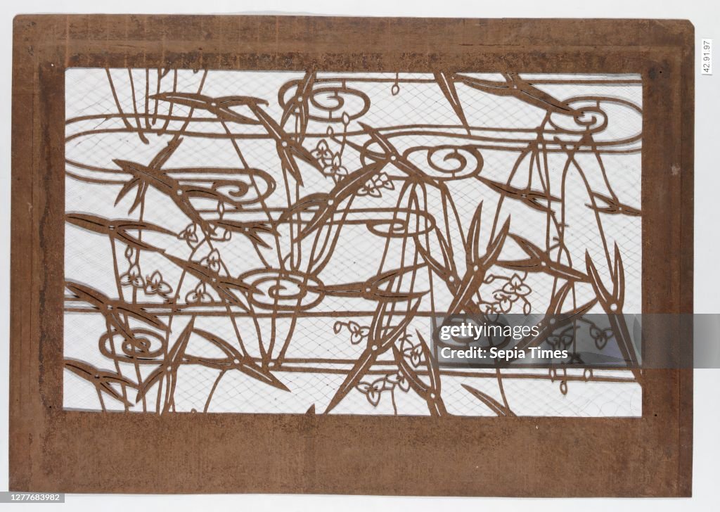 Stencil with Pattern of Water Plants (Omodaka), Japan, 19th century, Japan, Paper reinforced with silk, 11 1/4 x 16 in. (28.6 x 40.6 cm), Stencils