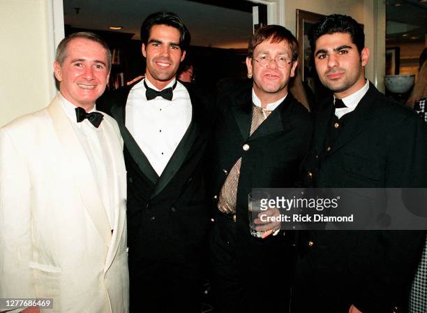 John Reid, Guest, Elton John and Guest attend Elton John Aids Foundation charity hosted by his neighbors at Elton's Atlanta home Park Place Condo...