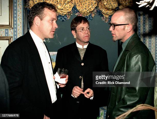 Guest, Elton John and Michael Stipe attend Elton John Aids Foundation charity hosted by his neighbors at Elton's Atlanta home Park Place Condo Tower...