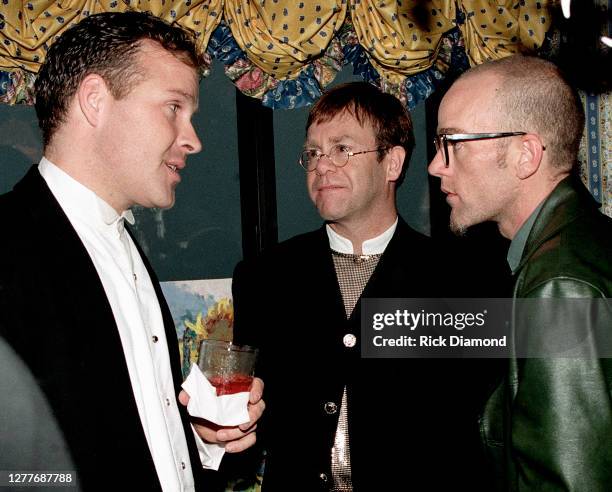 Guest, Elton John and Michael Stipe attend Elton John Aids Foundation charity hosted by his neighbors at Elton's Atlanta home Park Place Condo Tower...