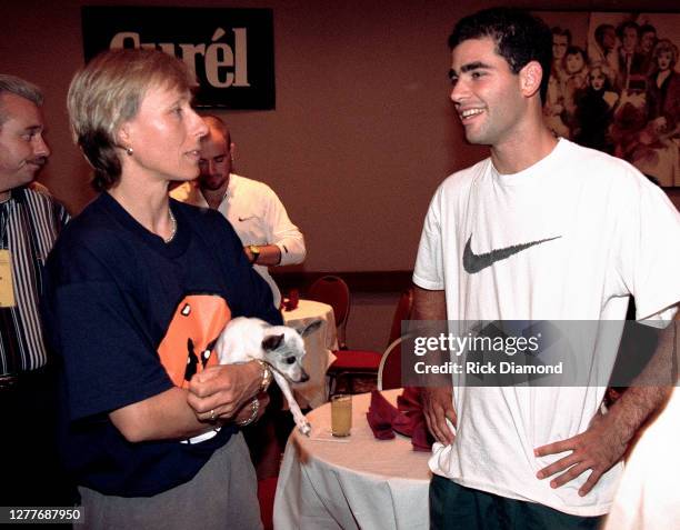 Martina Navratilova and Pete Sampras attend Elton John & Billie Jean King Smash Hits at The Summit in Houston, Texas September 12, 1996 (Photo by...