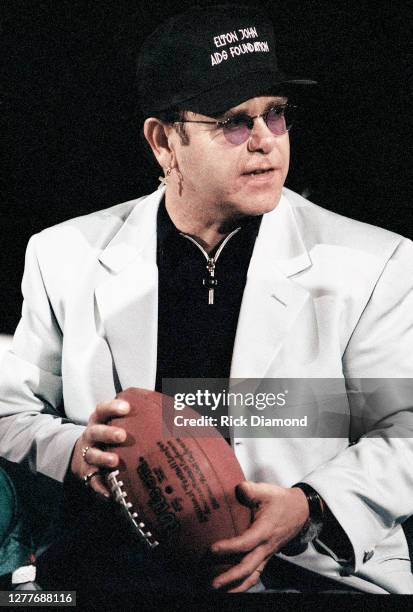 Elton John attends Elton John & Billie Jean King Smash Hits at The Summit in Houston, Texas September 12, 1996 (Photo by Rick Diamond/Getty Images