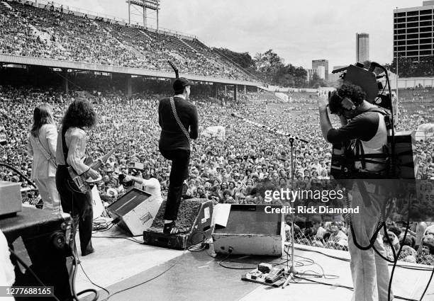 Robin Zander, Tom Peterson and Rick Neilsen of Cheap Trick performs during Dog Day Afternoon at Bobby Dodd Stadium in Atlanta Georgia, September 07,...