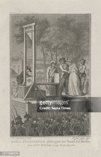 Marie Antoinette is brought to the guillotine Marie Antoinette is brought to the guillotine on October 16, 1793 at Place de la Révolution . Soldiers...