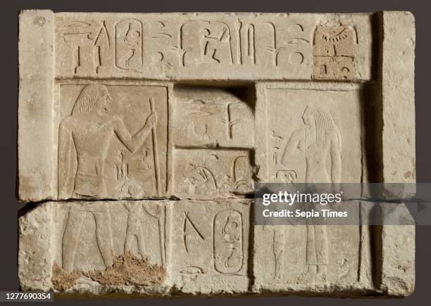 False door niche block of Merykhufu, Old Kingdom, Dynasty 4, reign of Khufu or later, ca. 2551–2528 B.C., From Egypt, Limestone, H. 54 × W. 75 cm .