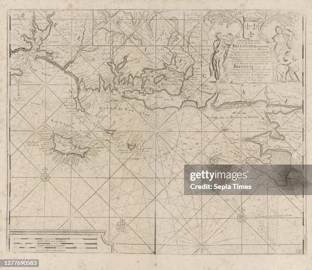 Passport card of the coast of France between the island of Groix and the municipality of La Baule-Escoublac New Pascaart From the coasts of Brittany...