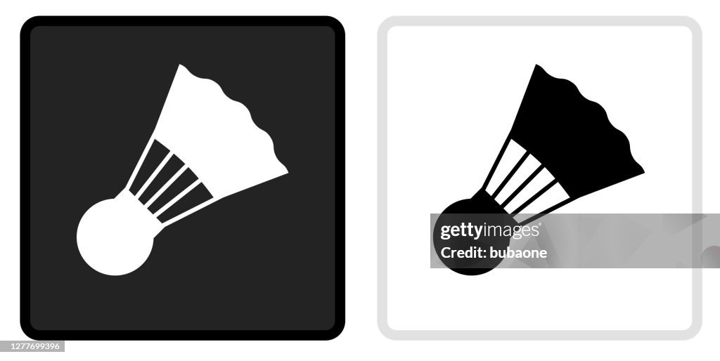 Tennis Birdie Icon on Black Button with White Rollover