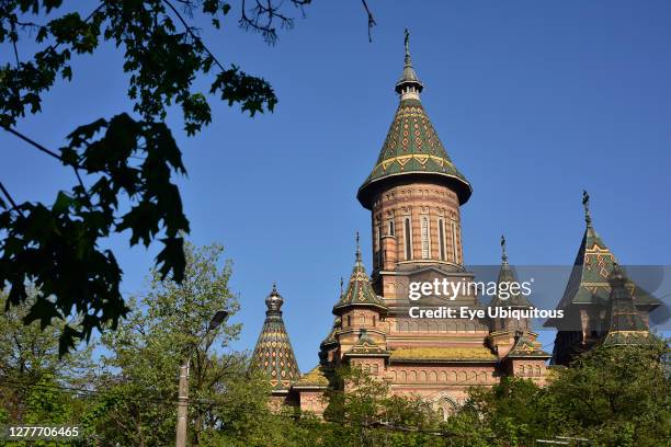 Romania, Timis, Timisoara, View of Metropolitan Orthodox Cathedral, old town.