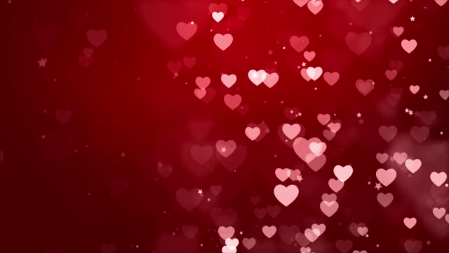 Red Valentines and Wedding Hearts loop background Animation 4k.
