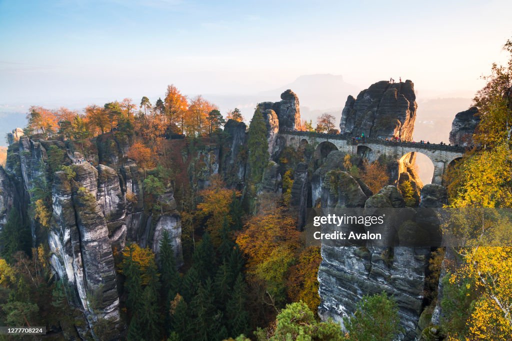Bastei Bridge. Elbe Sandstone Mountains. Germany