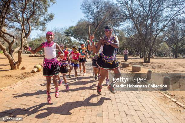 African traditional dancers at a wedding in Soweto township, South Africa