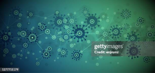 ilustrações de stock, clip art, desenhos animados e ícones de coronavirus abstract teal background - epidemic