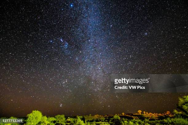 The Milky Way glowing in the night sky , Keetmanshoop, Namibia.
