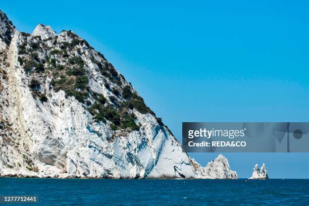 Portonovo, Adriatic Sea, Park, Beach, Rock The Two Sisters Ancon, Marche, Italy, Europe.