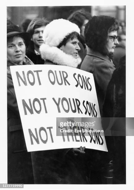 New York State, New York City, Anti Vietnam war demonstrators during one of the first demos in 1967.