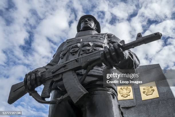 Memorial dedicated to Russian peacekeeping soldiers after the 1992-1993 Abkazia-Georgia War stands in Sukhum Abkhazia.