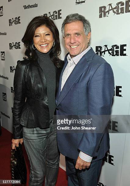 President & CEO Leslie Moonves and Julie Chen arrive at RAGE Official Launch Party at Chinatown’s Historical Central Plaza on September 30, 2011 in...
