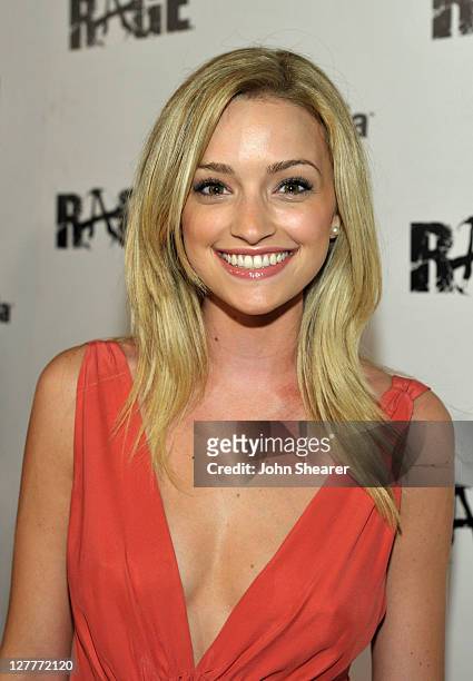 Actress Brianne Howey arrives at RAGE Official Launch Party at Chinatown’s Historical Central Plaza on September 30, 2011 in Los Angeles, California.